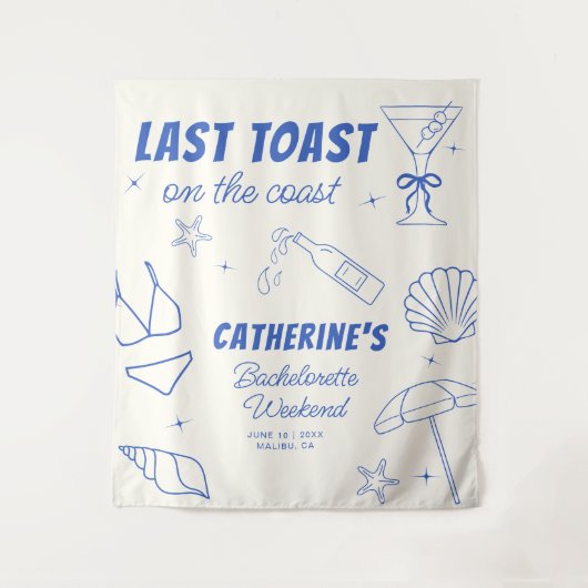 Whimsikaler Toast am Junggeselinnen-Abschied der K Wandteppich (Vorderseite)