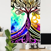 Whimsikaler Verzierter Baum Poster (Heimbüro)