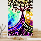 Whimsikaler Verzierter Baum Poster (Küche)