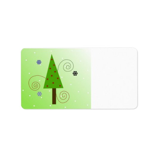 Whimsikaler Weihnachtsbaum Adressaufkleber (Vorne)