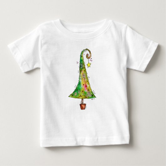Whimsikaler Weihnachtsbaum Baby T-shirt (Vorderseite)