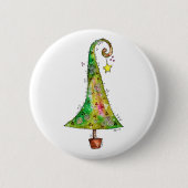 Whimsikaler Weihnachtsbaum Button (Vorderseite)