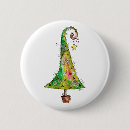 Whimsikaler Weihnachtsbaum Button
