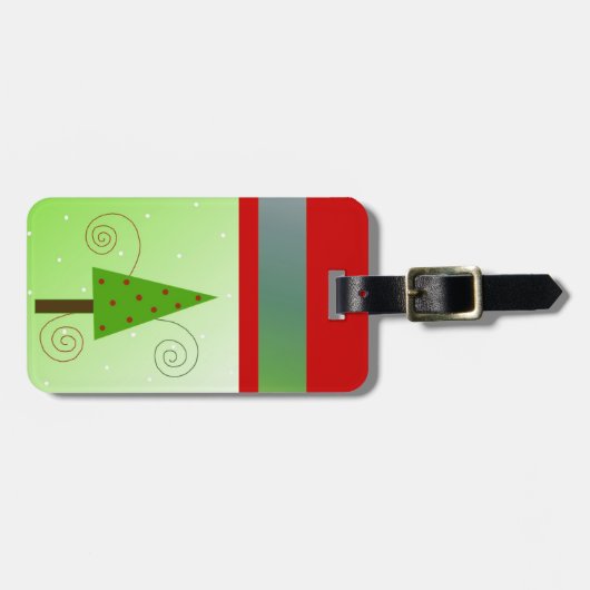Whimsikaler Weihnachtsbaum Gepäckanhänger (Vorderseite horizontal)