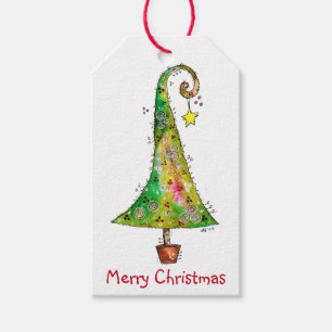 Whimsikaler Weihnachtsbaum Geschenkanhänger