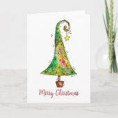Whimsikaler Weihnachtsbaum Karte (Vorderseite)