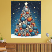 Whimsikaler Weihnachtsbaum Leinwanddruck (Insitu (Wohnzimmer))