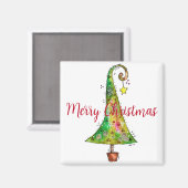 Whimsikaler Weihnachtsbaum Magnet (Vorderseite/Rückseite)