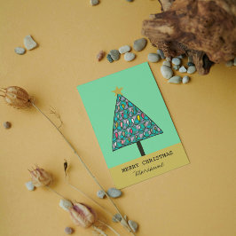 Whimsikaler Weihnachtsbaum mit Lichterfröhlichkeit Einladung