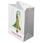 Whimsikaler Weihnachtsbaum Mittlere Geschenktüte (Vorderseite Schrägansicht)
