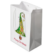 Whimsikaler Weihnachtsbaum Mittlere Geschenktüte (Rückseite Schrägansicht)