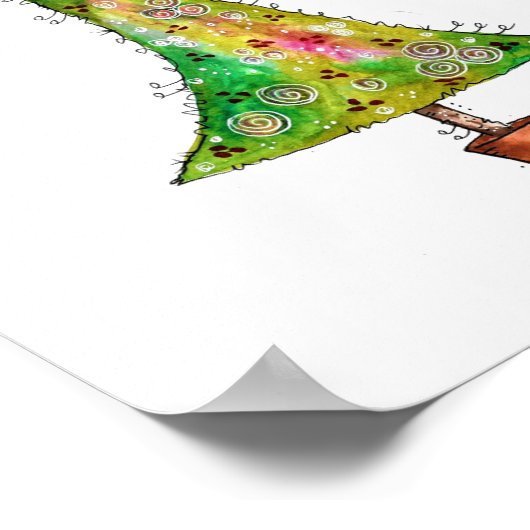 Whimsikaler Weihnachtsbaum Poster (Ecke)