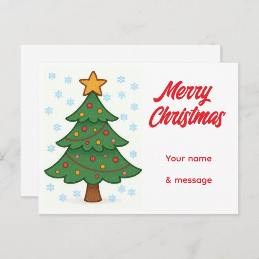 Whimsikaler Weihnachtsbaum Postkarte (Vorne/Hinten)