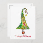 Whimsikaler Weihnachtsbaum Postkarte (Vorne/Hinten)
