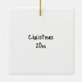 Whimsikaler Weihnachtsgel mit mehrfarbigen Flügeln Keramikornament (Rückseite)