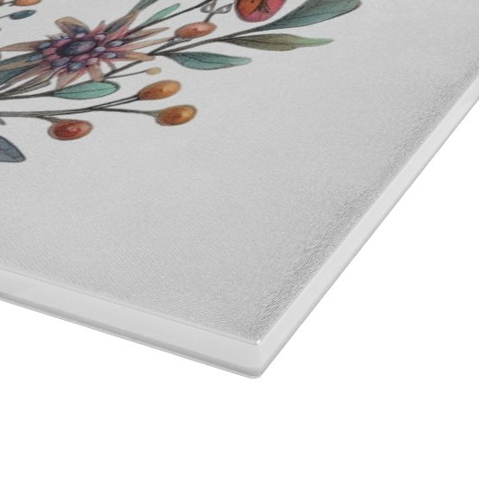 Whimsikaler Weihnachtsgel mit mehrfarbigen Flügeln Schneidebrett (Ecke)