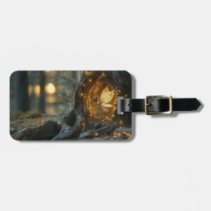 Whimsikales Bild einer Fee im Höhlen eines Baumes Gepäckanhänger