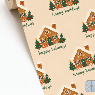 Whimsikales Gingerbread-Haus Frohe Feiertage  Geschenkpapier