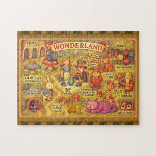 Whimsikalische Alice Abenteuer in Wonderland Karte Puzzle