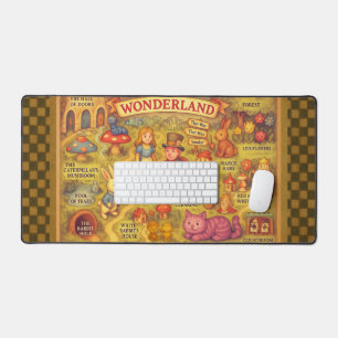 Whimsikalische Alice Abenteuer in Wonderland Karte Schreibtischunterlage
