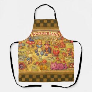 Whimsikalische Alice Abenteuer in Wonderland Karte Schürze