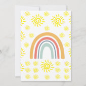 Whimsikalische Boho-Regenbogen-Sonne Einladung zum (Rückseite)