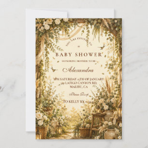 Whimsikalische Botanische Boho-Baby-Party Einladung