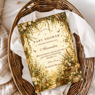 Whimsikalische Botanische Boho-Baby-Party Einladung