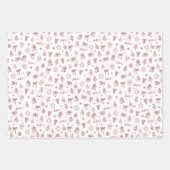 Whimsikalische handgezeichnete Doodle Rot Geschenkpapier Set (Vorderseite)