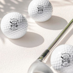 Whimsikalische handgezeichnete Kritzeleien Paar Fr Golfball