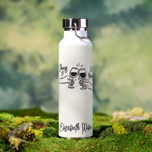 Whimsikalische handgezeichnete Prost auf 50 Jahre Trinkflasche