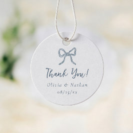 Whimsikalische Retro Blaue Schleife Hochzeit Danke Geschenkanhänger