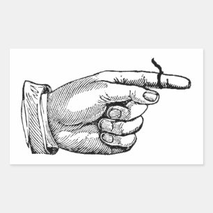 Whimsikalische Vintage-Erinnerungsschnur am Finger Rechteckiger Aufkleber