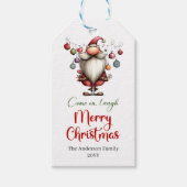 Whimsikalischer lustiger Weihnachtsmann-Geschenkan Geschenkanhänger (Vorderseite)