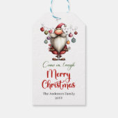 Whimsikalischer lustiger Weihnachtsmann-Geschenkan Geschenkanhänger (Rückseite)