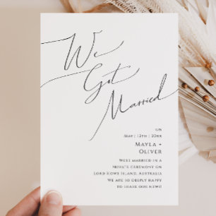 Whimsikalistische minimalistische Schrift-Elopemen Einladung