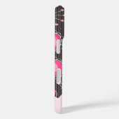 Whimsikalrosa graue Herzen und Blume Blumenname Case-Mate iPhone Hülle (Rückseite / Rechts)