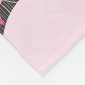 Whimsikalrosa graue Herzen und Blume Blumenname Fleecedecke (Ecke)