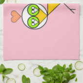 Whimsikalrosa niedliche Lieblinge mit Herzen Geschirrtuch (Gefaltet)