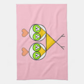 Whimsikalrosa niedliche Lieblinge mit Herzen Geschirrtuch (Vertikal)