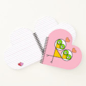 Whimsikalrosa niedliche Lieblinge mit Herzen Notizblock (Innenseite)