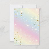 Whimsikalrosa Regenbogen einhorn 1. Geburtstag Par Dankeskarte (Rückseite)