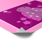 Whimsikalrosa und Lila Ladybug Poster (Ecke)