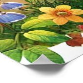 Whimsikalwaldszene mit Kaninchen, Eichhörnchen Poster (Ecke)