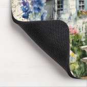 Whimsikanische Hütte Märchengebirge Blumengarten Mousepad (Ecke)