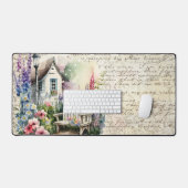 Whimsikanische Hütte Märchengebirge Blumengarten Schreibtischunterlage (Tastatur & Maus)
