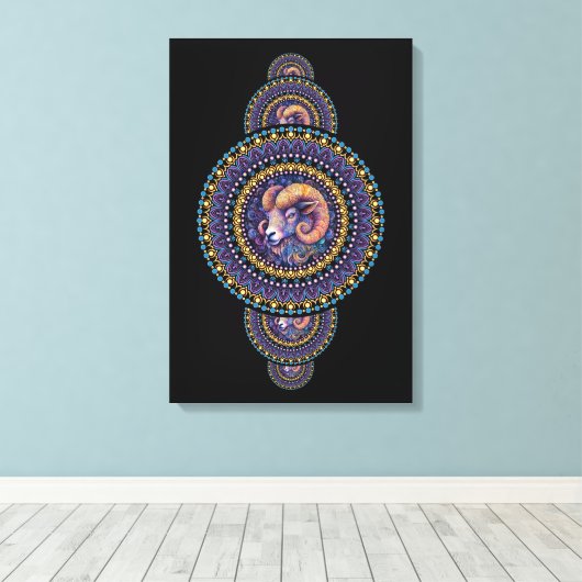 Whimsikärchen Ornamental Mandala Leinwand (Insitu (Holzboden))