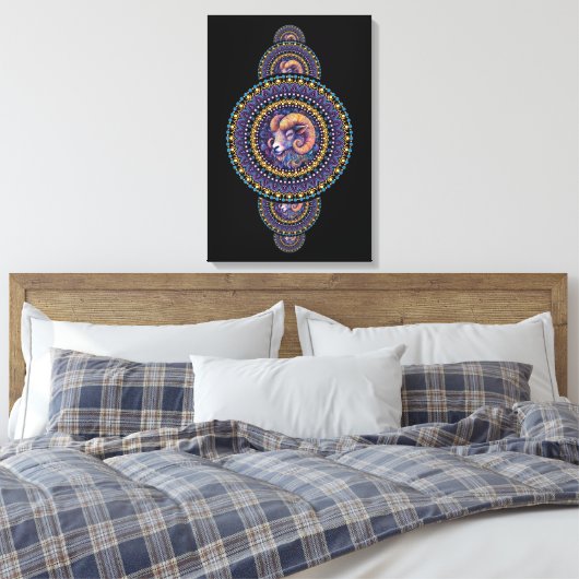 Whimsikärchen Ornamental Mandala Leinwand (Insitu (Schlafzimmer))