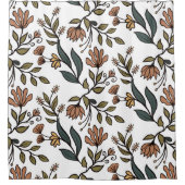 Whimsikäre Blume & Blätter Bouquet Duschvorhang (Vorderseite)