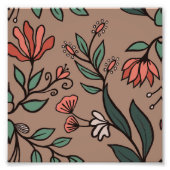 Whimsikäre Blume & Blätter Bouquet Fotodruck (Vorne)